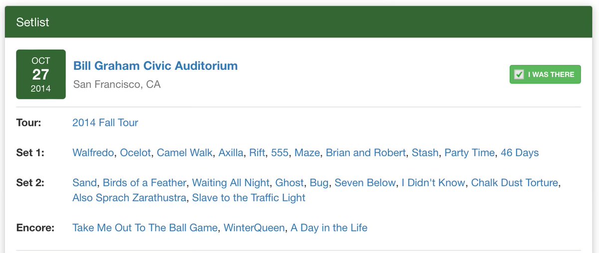 Never miss a Monday show. My first trip to San Francisco was a doozy.