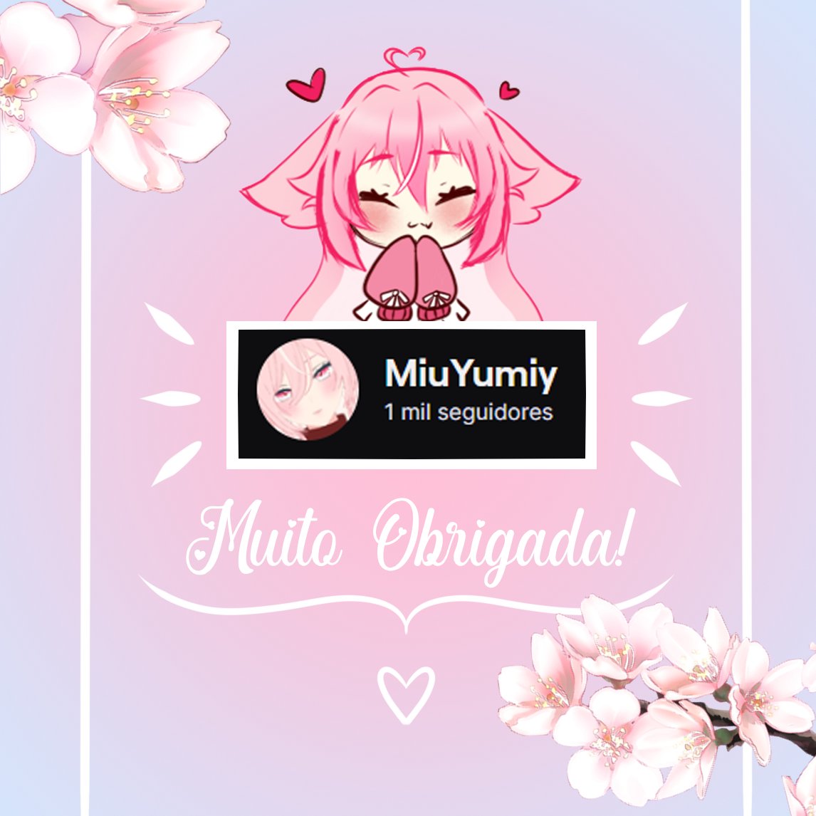 miuyumiy's tweet photo. Olá meus amores, fiquei devendo de fazer um poste de agradecimento e cá estou, fico muito agradecia pelos 1 mil seguidores na Twitch, estou muito feliz com a comunidade que estamos construindo, além de batermos varias metas no mesmo dia. Foi um dia incrível e muito especial para+ https://t.co/DFeKr7tVrs