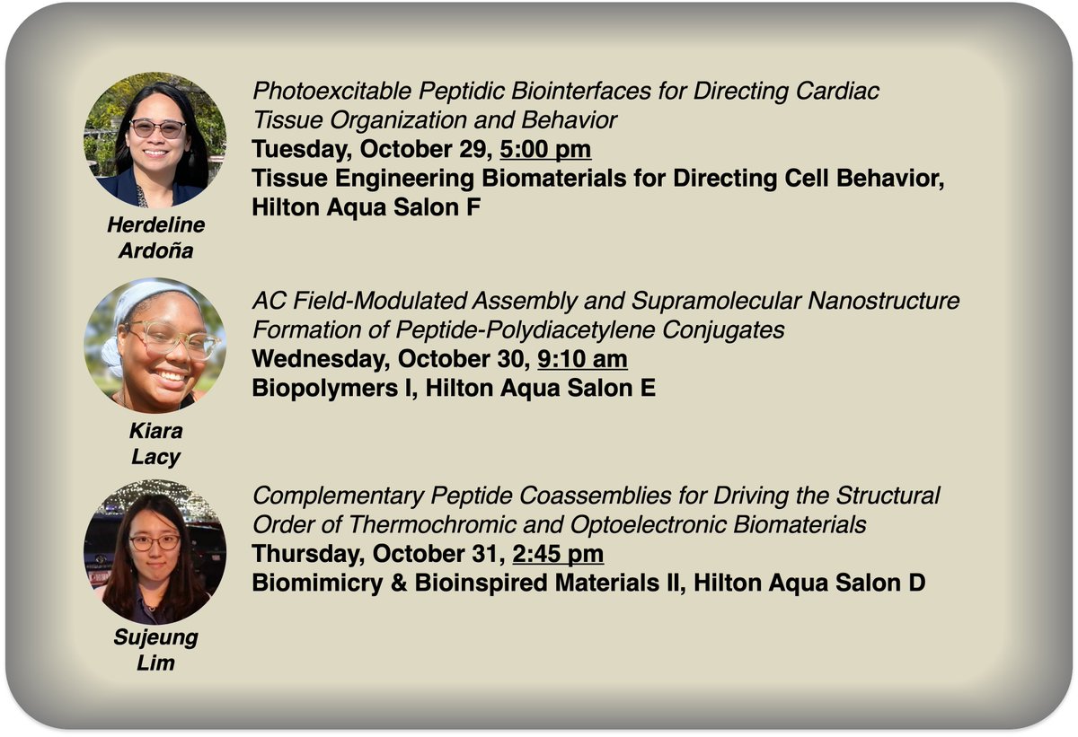 Herdeline Ardoña (Digs) (@herdelineardona) on Twitter photo Very excited for the AIChE meeting this week! Hope you can stop by the talks from our research group, especially for those by fantastic graduate students <a href="/CBEUCI1/">CBE@UCI</a> Sujeung Lim and Kiara Lacy! Looking forward to connecting! #AIChEAnnual #AIChE2024 <a href="/ChEnected/">American Institute of Chemical Engineers (AIChE)</a> <a href="/aiche_mesd/">AIChE Materials Engineering and Sciences Division</a> Very excited for the AIChE meeting this week! Hope you can stop by the talks from our research group, especially for those by fantastic graduate students <a href="/CBEUCI1/">CBE@UCI</a> Sujeung Lim and Kiara Lacy! Looking forward to connecting! #AIChEAnnual #AIChE2024 <a href="/ChEnected/">American Institute of Chemical Engineers (AIChE)</a> <a href="/aiche_mesd/">AIChE Materials Engineering and Sciences Division</a>