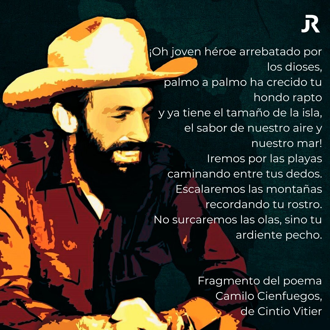 JuventudRebelde's tweet image. En #Cuba🇨🇺 siempre #CamiloVive

📌A 65 años de su desaparición física mañana 28 de octubre, Camilo Cienfuegos Gorriarán constituye un paradigma de revolucionario y hoy @JuventudRebelde comparte el texto Camilo Cienfuegos del intelectual Cintio Vitier 
👇👇
juventudrebelde.cu/cuba/2024-10-2…