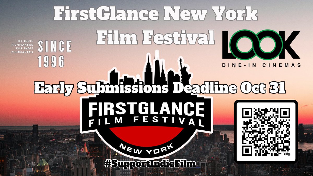 FirstGlanceFilm's tweet photo. #NewYork #Filmmakers
25 years in #LosAngeles, 28 years in #Philly
Call for Entries Open for
@FirstGlanceFilm New York #FilmFestival
Submit your best #indiefilm and screen in Manhattan!
https://t.co/Qscf8pZVgd
#SupportIndieFilm #FilmX #FilmTwitter #FGNY https://t.co/hexpDAD7Mw