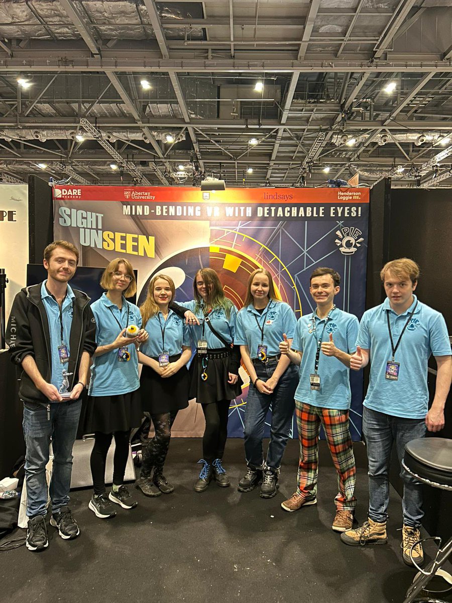 AbertayUni's tweet image. Final day of #EGX2024 and our #DareAcademy teams are gearing up for tonight’s announcement of the winner! 

Keep an eye on our socials this evening to find out the winner of Dare 2024! 🥳😆