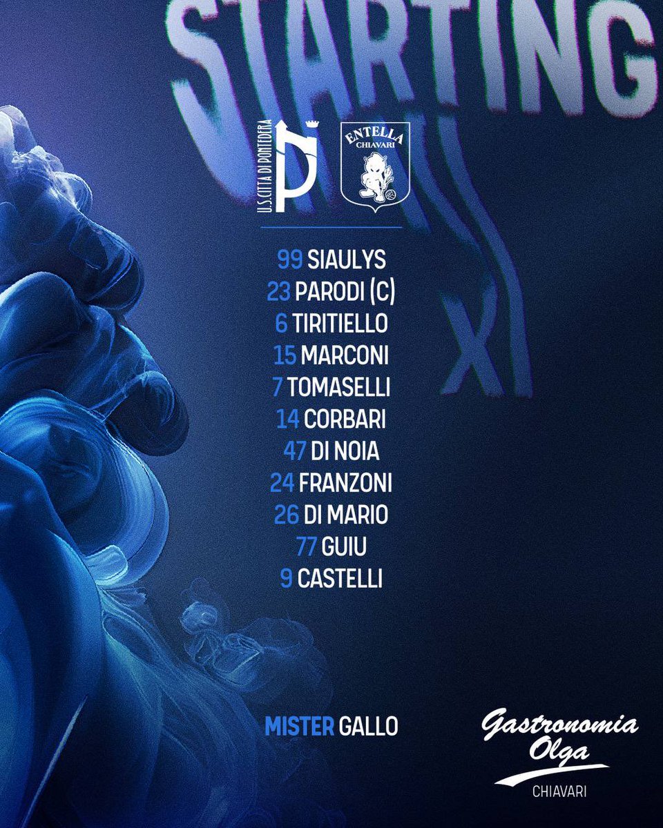 ⚽️ | FORMAZIONE
Il nostro 11 per #PontederaEntella 🤍💙
#ForzaEntella #UnaSolaSquadra