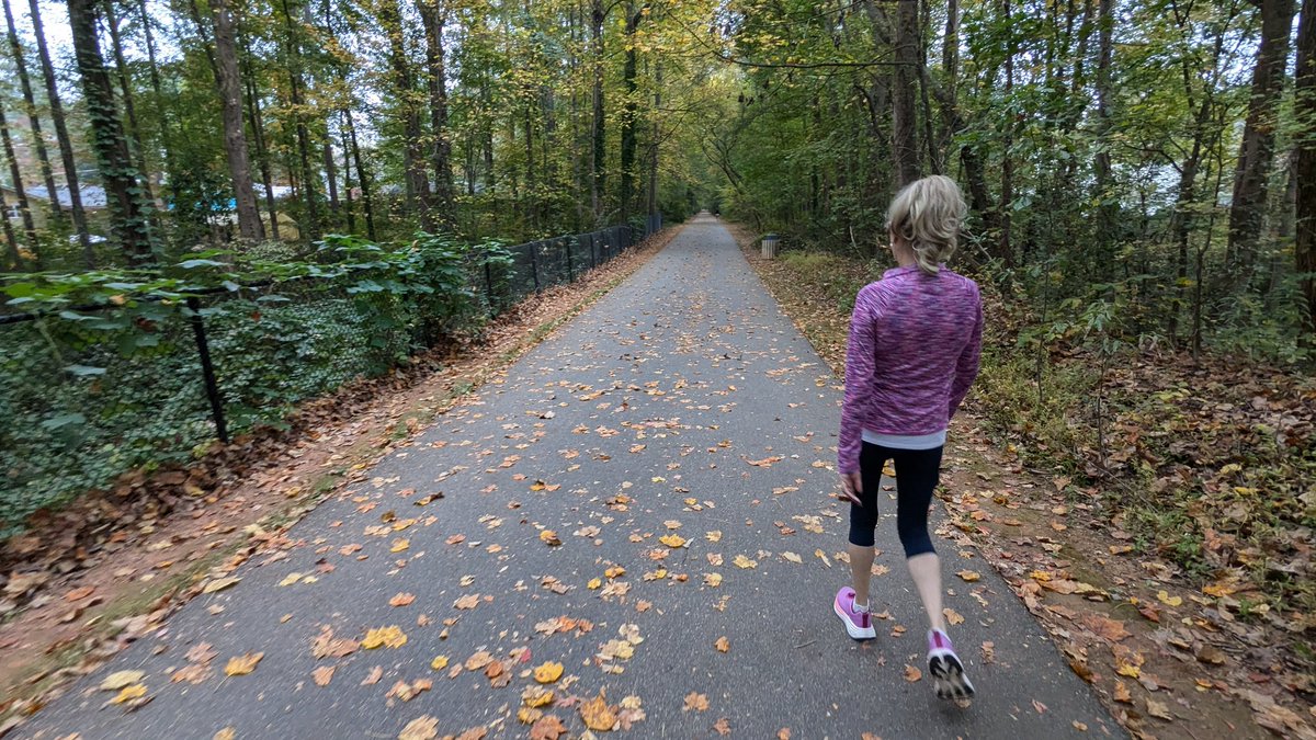 USAS_WW1's tweet photo. #SeductiveSunday #Fall #Weather #fallseason #walking Today's walk on the Silver Comet Trail ☄️ threads me past golden, orange, and red leaves strewn about. My favorite cat is on the trail. It's a magical day even though it's overcast. What are you up to today? https://t.co/Eiktq7ncBJ