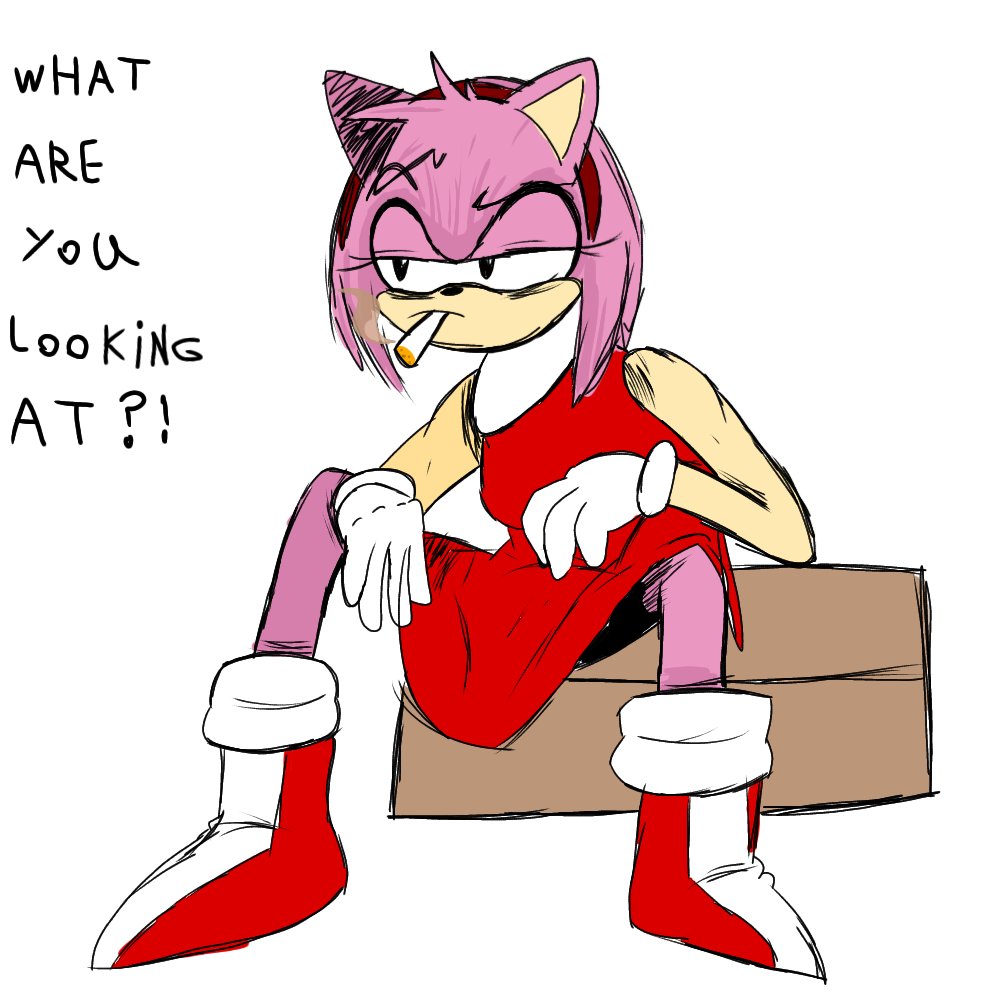 OmarArts7's tweet photo. Amy smokes!! 🚬 #SonicTheHedgehog #Amy_rose #sonic_fanart https://t.co/sHBXf17VrM
