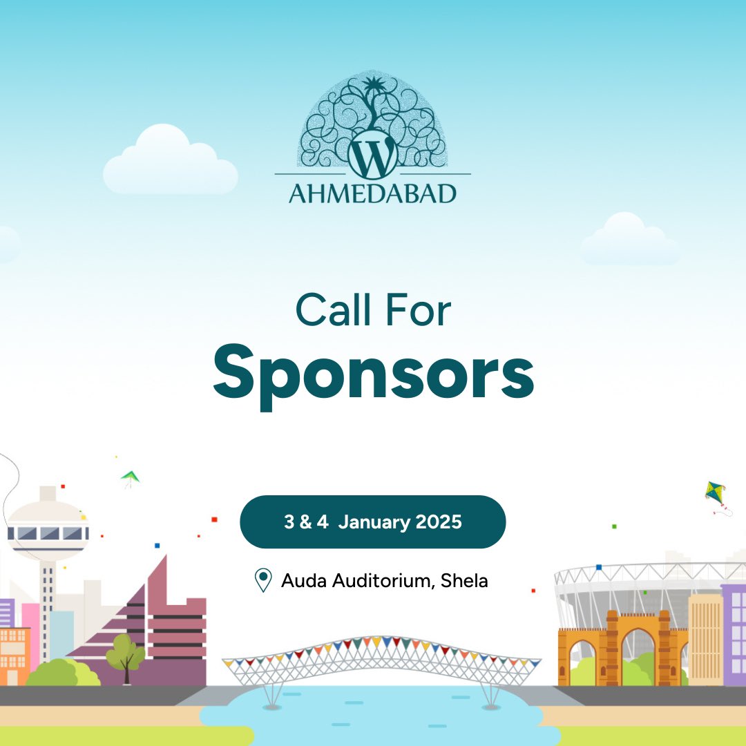 Want to connect with the WordPress community in Ahmedabad? Sponsor WordCamp Ahemdabad 5.0! Showcase your brand, network with experts, and support the event. 

Apply now: ahmedabad.wordcamp.org/2025/call-for-…

#WordPress #WCAhmedabad #WordCamp