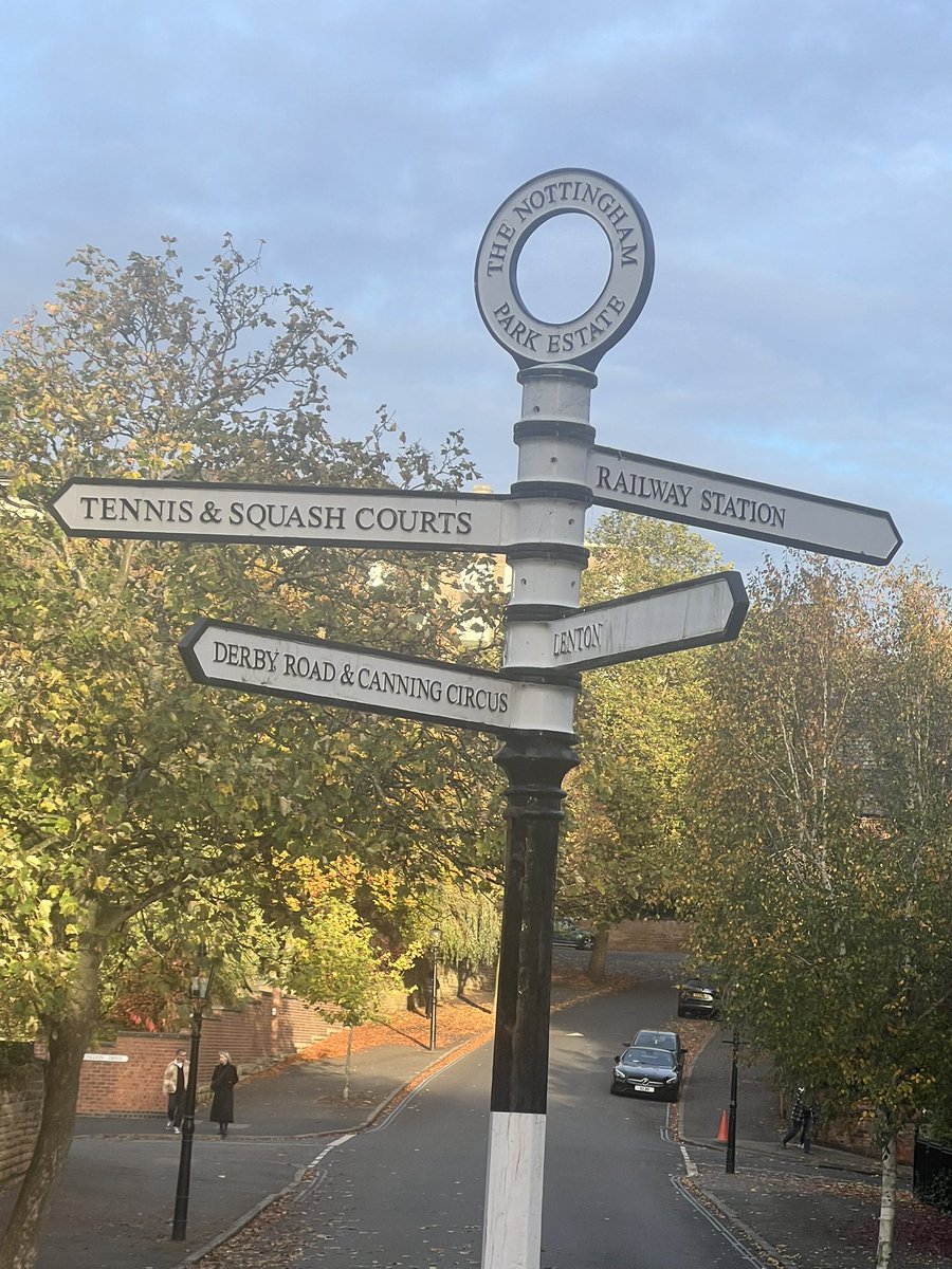 The sign in The Park pointing to Derby Road and Canning Circus seems to have received an unusual adornment. Lloydie has unsheathed the sign so people might find their way unhindered