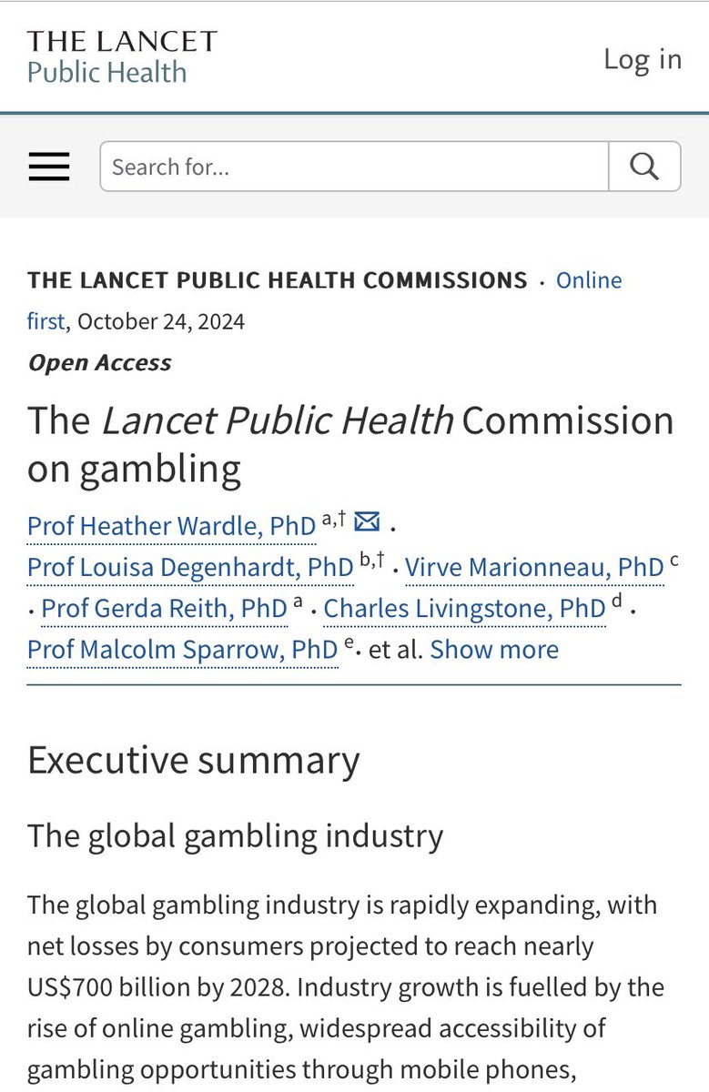 Dr Alexey Kulikov (@kulikovuniatf) on Twitter photo Estimates <a href="/TheLancet/">The Lancet</a> Public Health Commission on gambling suggest that 46Ā·2% of adults and 17Ā·9% of adolescents had engaged in #gambling of some form within the preceding year, globally.
The harms to #health and wellbeing that result from gambling are more substantial than Estimates <a href="/TheLancet/">The Lancet</a> Public Health Commission on gambling suggest that 46Ā·2% of adults and 17Ā·9% of adolescents had engaged in #gambling of some form within the preceding year, globally.
The harms to #health and wellbeing that result from gambling are more substantial than