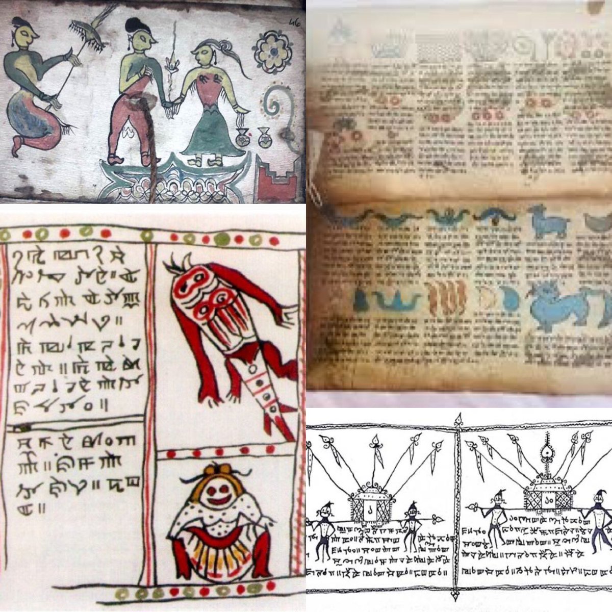 When I first saw this book, I was intrigued by the illustration style. Little did I know it’s called “Subika” &amp; comes from the ancient Meitei Puya manuscript.

I love the earthy palette; now curious how they made the colors &amp; the  brushes.