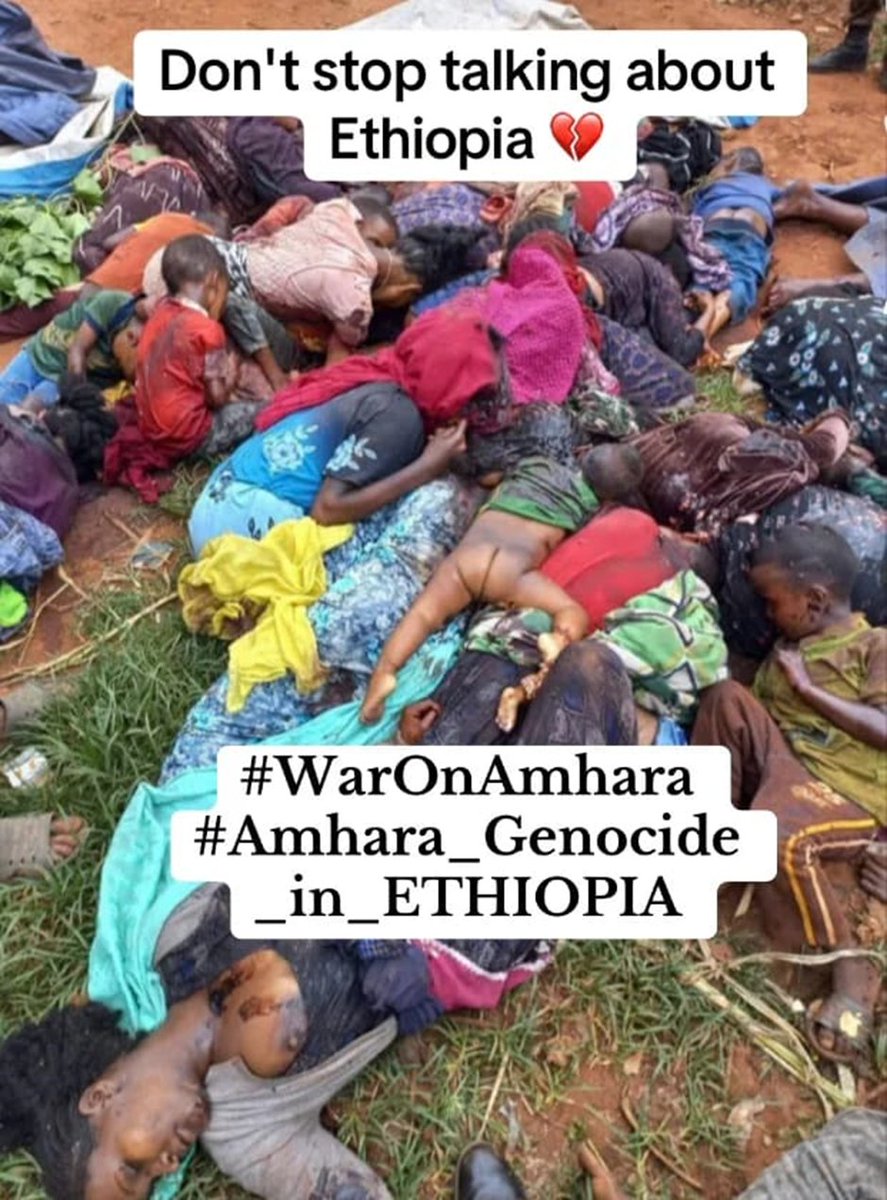 AbrarSuleiman's tweet photo. ተጀምሯል
Why #Amharagenocide is routine?

#Amhara are not safe anywhere in #Ethiopia
#Amhara are being arrested in mass all over #Ethiopia.
They are killed every day in a full-fledged #waronamhara region.
#Wellega, #Oromia region, is the epitome of #Amharagenocide
@hrw
@amnesty https://t.co/btF4Bzw0ez