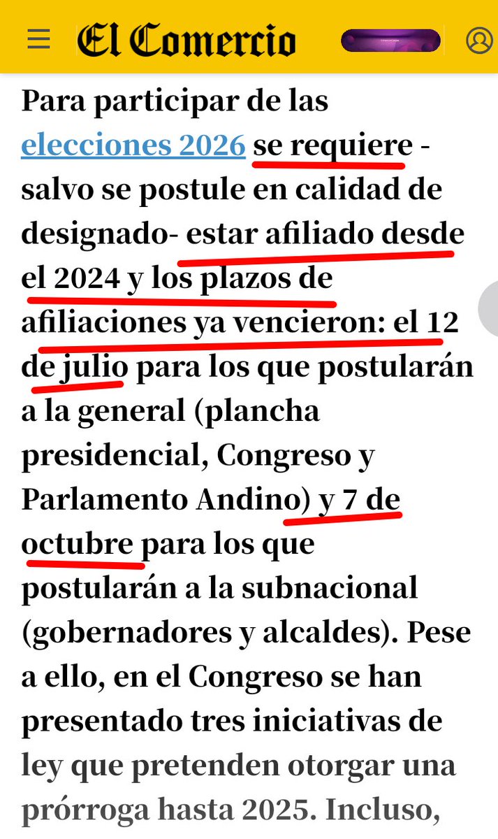 arihmanperuano's tweet photo. Técnicamente nadie q no esté afiliado a un PP ahora ya no puede participar en las elecciones del 2026(ej.Antauro Humala,expulsado d su partido),pero en el congreso hay 3 PL q buscan ampliar el plazo d afiliación para candidatear hasta el 2025. Quieren cambiar reglas. #Conchudos https://t.co/N8H9UVVnol