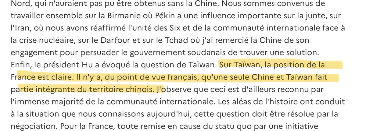 YannLheureux's tweet photo. @debatRFI @stephanecorcuff @RFI Petit rappel de la position de la France (Président Sarkozy, 2007) https://t.co/4M1uPfCmJi