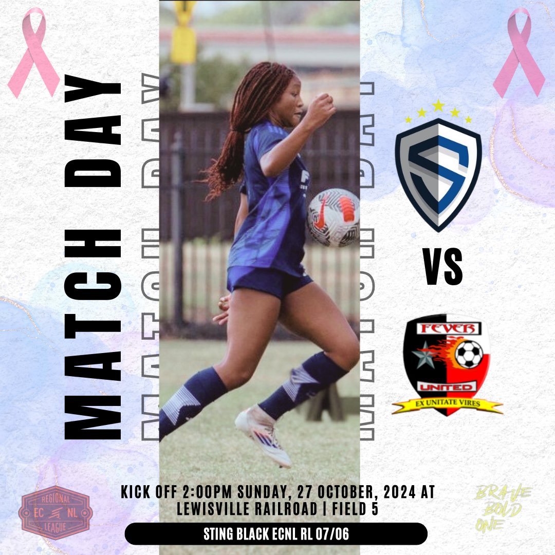 Game day vibes! Ready to take on Fever FC 07/06 ECNL NTX. Let’s break this fever and bring home the win! 💪⚽️ #GameDay #WeAreOne #FCTRA #WeAreSting #BraveBoldOne 
#ECNLgirls 

<a href="/stingsoccer/">Natalie Dargene</a>