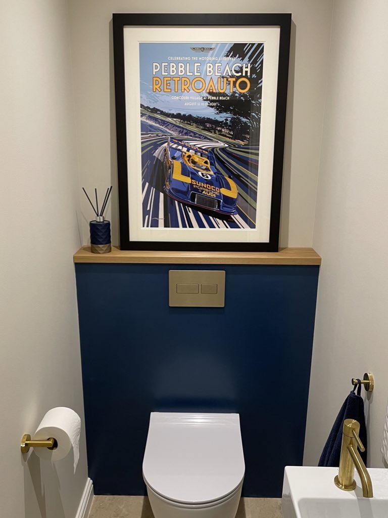Finally finished decorating the smallest room in the house.

New boxing and plastering so that the back wall specifically large enough to hang this incredible print from a <a href="/timlayzellart/">Tim Layzell</a> - I was going to make a joke about you being my number one motoring artist…