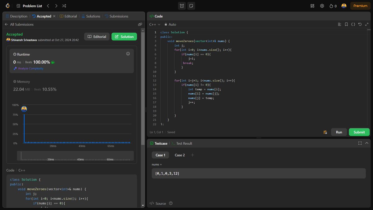 Slay_Cper69's tweet photo. 🚀Day 18/100 of my #100DaysOfCode Challenge:
Focused on arrays with problems from @striver_79 AtoZ DSA sheet:
🔸Union of two arrays
🔸Missing numbers
🔸Max consecutive ones
🔸Single number detection
Solved Leetcode Qus No. 268, 283
#codingjourney #DSA #Leetcode #DiwaliBreak https://t.co/hFMfkwEuIU