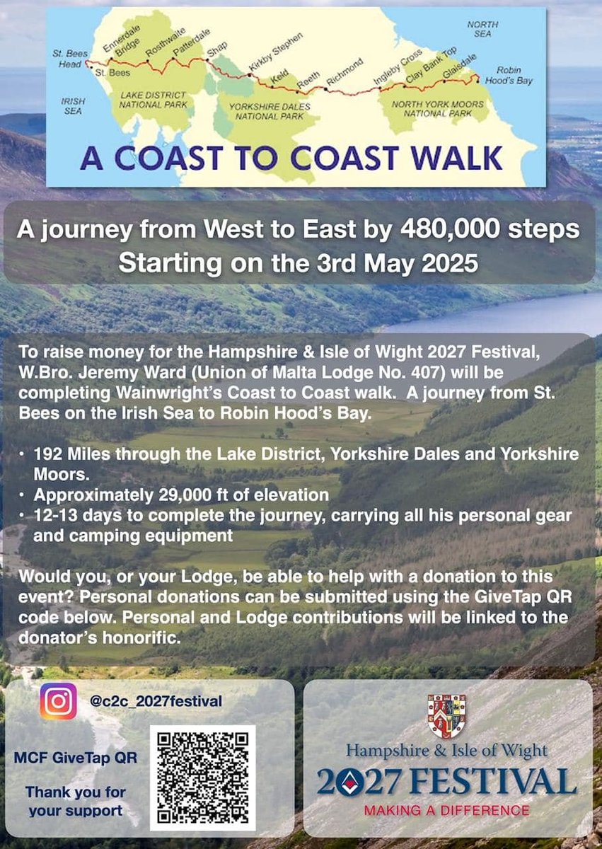 Brethren please share far and wide for this tremendous effort for such a worthy cause.
<a href="/HantsMason/">Hants & IoW Masons</a>