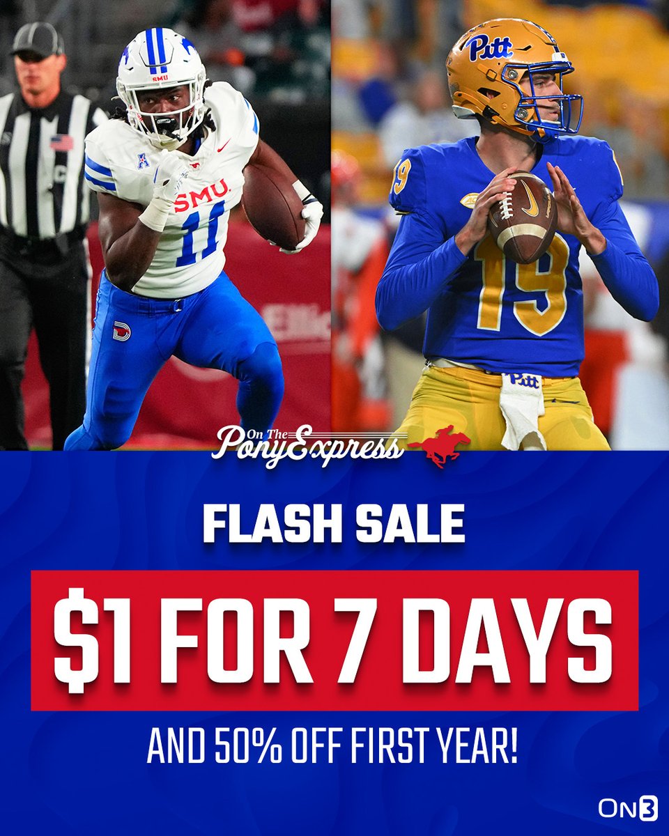🚨SMU-PITT SPECIAL🚨

#SMU fans, take 50% off annual subscriptions for Homecoming!

Get all team news, recruiting scoop and podcasts on the Mustangs!

*Message Board
*Live Chat
*Recruits on campus
*Exclusive SMU team news

JOIN: on3.com/teams/smu-must…

#PonyUpDallas