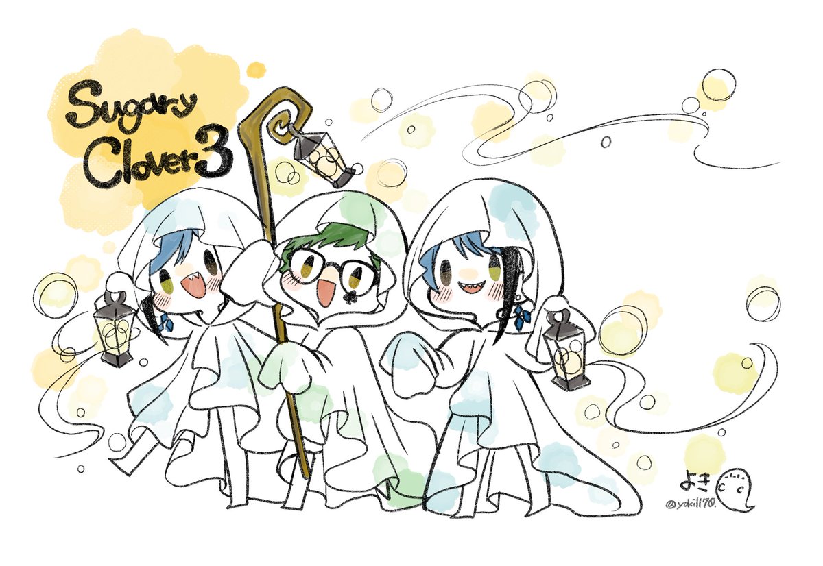 「改めましてイベントで当スペースにお越し頂きありがとうございました本や無配をお手に」|よきのイラスト