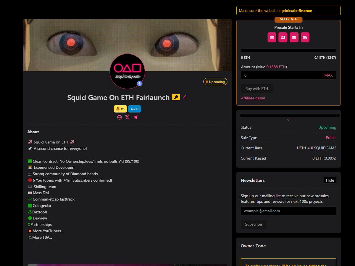 Squid Game on ETH tweet media