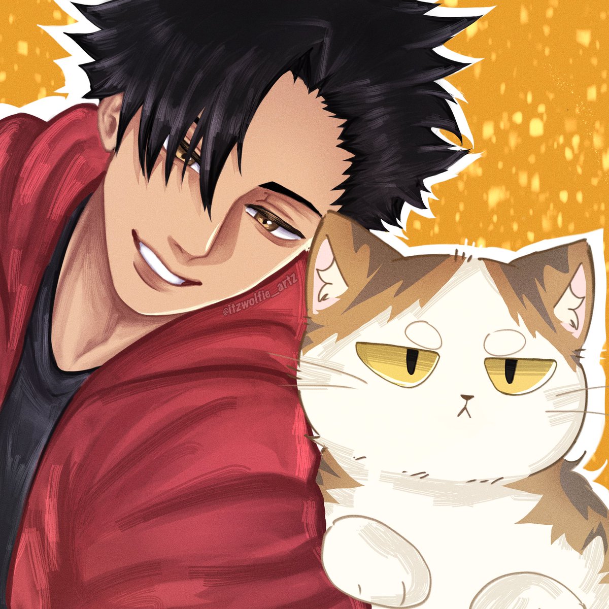 itzwolfie_artz's tweet photo. A rooster and a cat✨ 

#KurooTetsurou
#kenmakozume
#haikyuufanart https://t.co/kqLoatRXQS