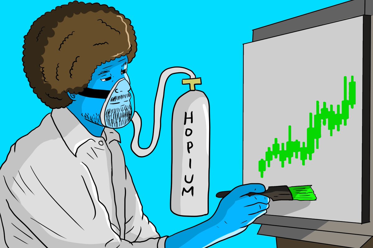 Bob ross painting the future $HOPIUM chart (2024, Colorized)
