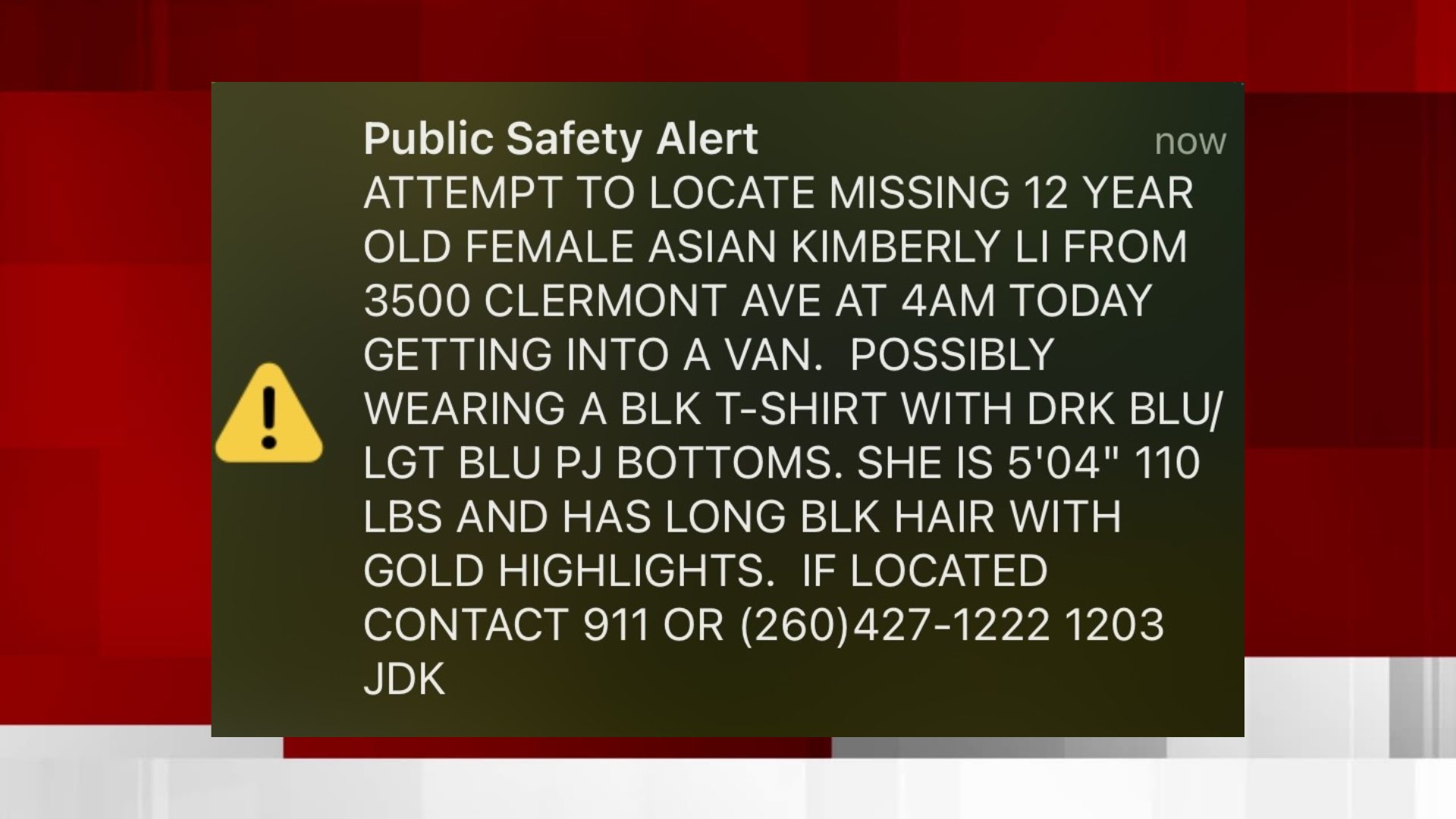 FWPD Issue Public Safety Alert For Missing 12-Year-Old