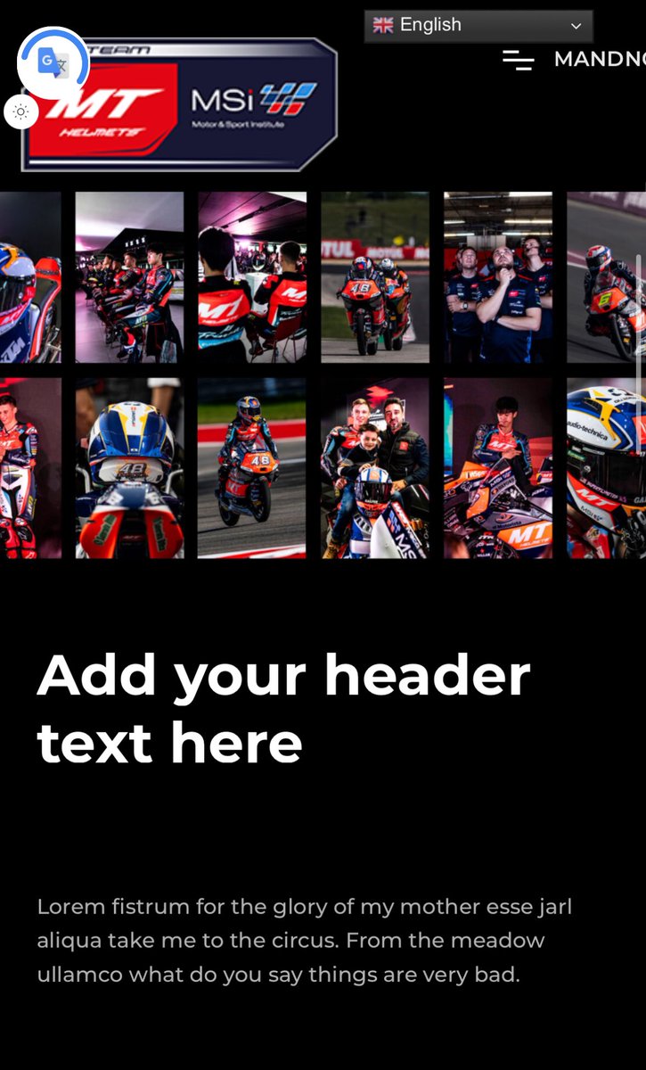 Hoylesey59's tweet photo. Congrats to @AiOgura79, 2024 Moto2 world champion!

Digging his championship-winning team’s website. 

But for ‘the glory of their mothers’, someone finish it off!

#mthelmets https://t.co/2RBfBhWHdQ