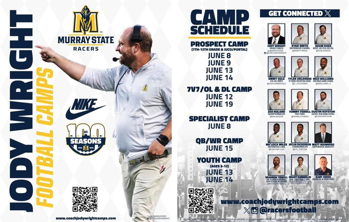Caden Scott (@caden_scott14) on Twitter photo Had a great time at the Murray State QB camp this past summer, can't wait to do it again
<a href="/NolandZeb/">Zeb Noland</a> <a href="/racersfootball/">Murray State Football</a> <a href="/WrightJody/">Jody Wright</a> <a href="/MSURacers/">Murray State Racers Athletics</a> <a href="/MSUFBRecruit/">Murray State Football Recruiting</a> <a href="/PrepRedzoneKY/">Prep Redzone Kentucky</a> <a href="/VisionQb/">QB Vision</a> <a href="/QBHitList/">QBHitList.com</a> Had a great time at the Murray State QB camp this past summer, can't wait to do it again
<a href="/NolandZeb/">Zeb Noland</a> <a href="/racersfootball/">Murray State Football</a> <a href="/WrightJody/">Jody Wright</a> <a href="/MSURacers/">Murray State Racers Athletics</a> <a href="/MSUFBRecruit/">Murray State Football Recruiting</a> <a href="/PrepRedzoneKY/">Prep Redzone Kentucky</a> <a href="/VisionQb/">QB Vision</a> <a href="/QBHitList/">QBHitList.com</a>