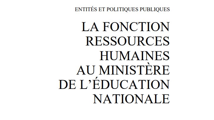 Affectation des enseignants et versement des salaires 
 : la cour des comptes souligne les performances du ministère EN "qui mobilise moins de personnels administratifs que d’autres ministères pour gérer un nombre plus élevé d’agents"
