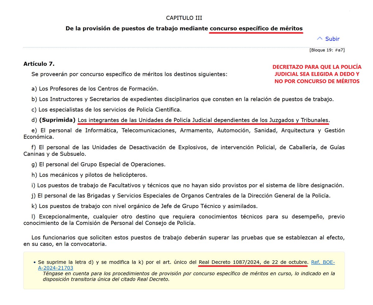 🔴 ¡ATENCIÓN! Decretazo de Sánchez para poner a la polía judicial A DEDO.

Quita el concurso de méritos para poner a policías con carné socialista al frente de las investigaciones policiales, para que los socialistas puedan robar tranquilos y que no se les moleste a Sánchez y su