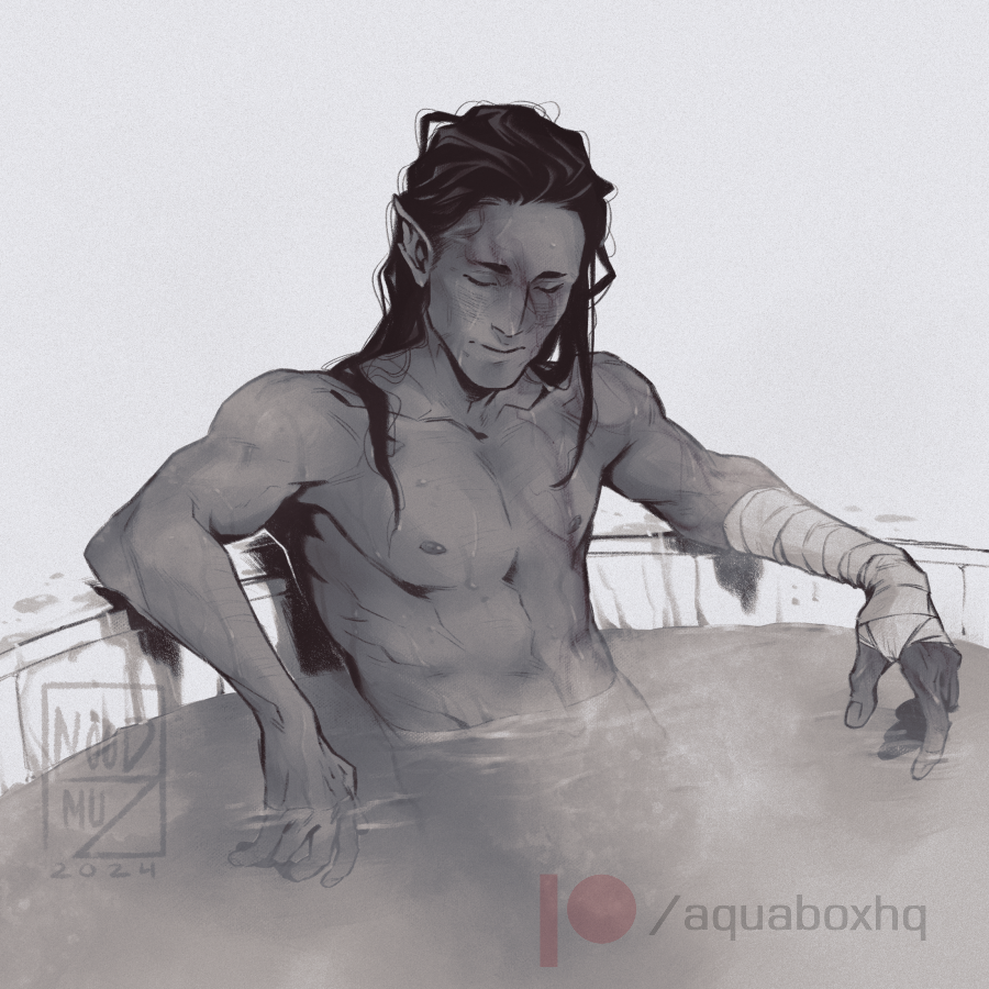 yamiz's tweet photo. #OCoctober: 26. Bath time
One of the things Yasha appreciates most on an adventure trip (apart from delicious food) is a nice long bath. If circumstances allow, he can spend a lot of time doing this. =w=
(Spicy version on Patreon. ♥)
#BG3 #BG3tav #DnD https://t.co/ZCNplFg92b