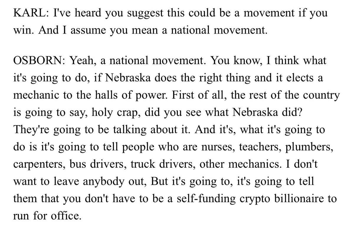 fshakir's tweet image. Nebraska Senate candidate Dan Osborn this morning on ABC, speaking to my heart and soul
