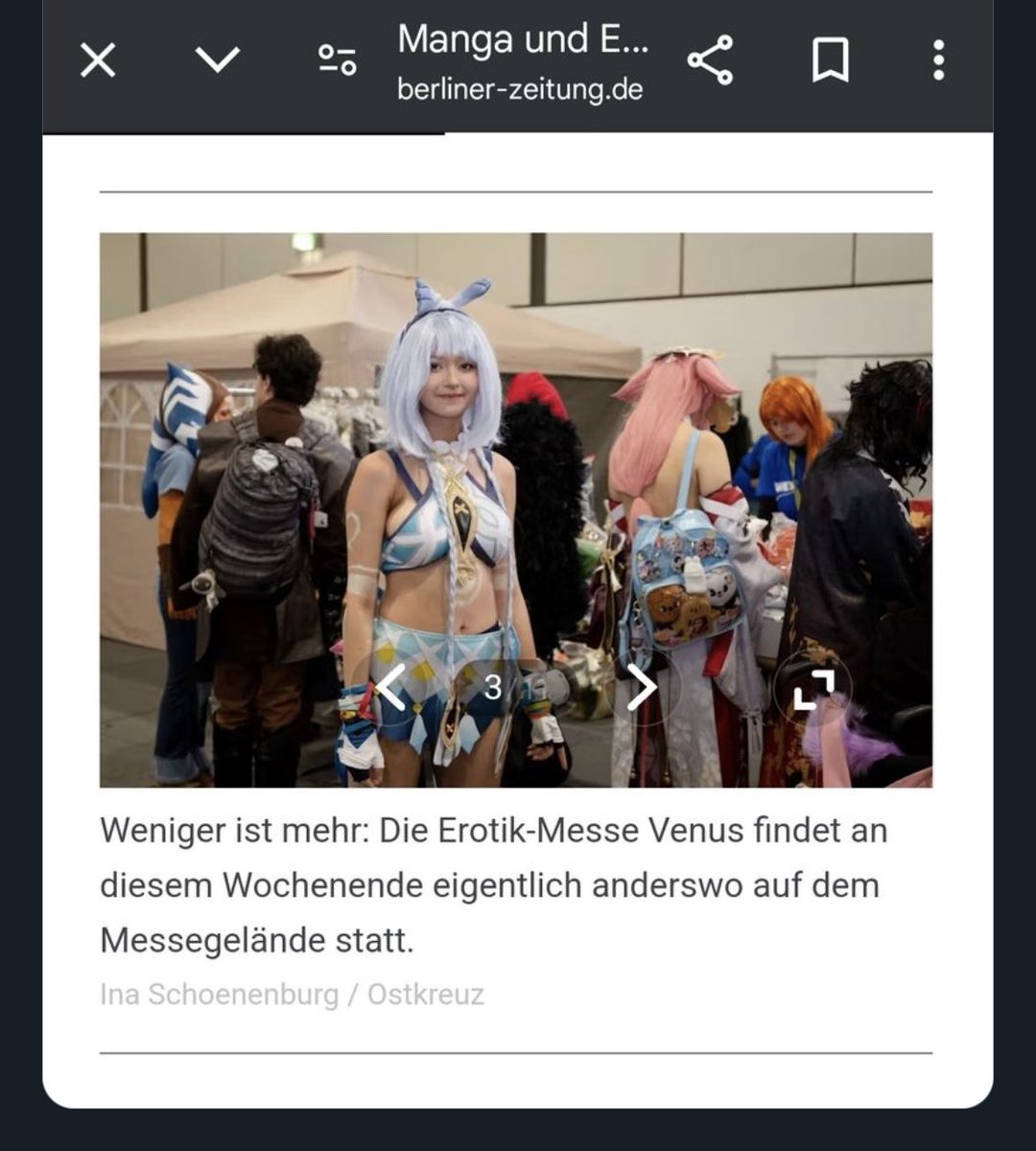 FloremSpiritus's tweet photo. Hey @berlinerzeitung, hattet ihr keine Ahnung von der Materie, über die ihr berichtet oder wolltet ihr einen geschmacklosen Witz machen, indem ihr teils Jugendliche Cosplayer*innen (Besucher der MEX) in Verbindung mit der Venus Erotik-Messe gesetzt habt?

Beides wäre beschämend! https://t.co/hSiW0NxfOO
