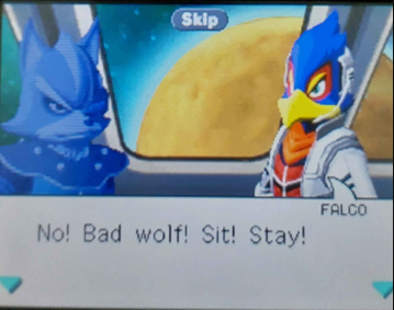 AndrossSF0's tweet photo. Your Star Fox Quote of the Day - "No! Bad wolf! Sit! Stay!"

Character: Falco
Game: Star Fox Command

#starfox #starfoxcommand #Nintendo https://t.co/ivLbc0VTFO