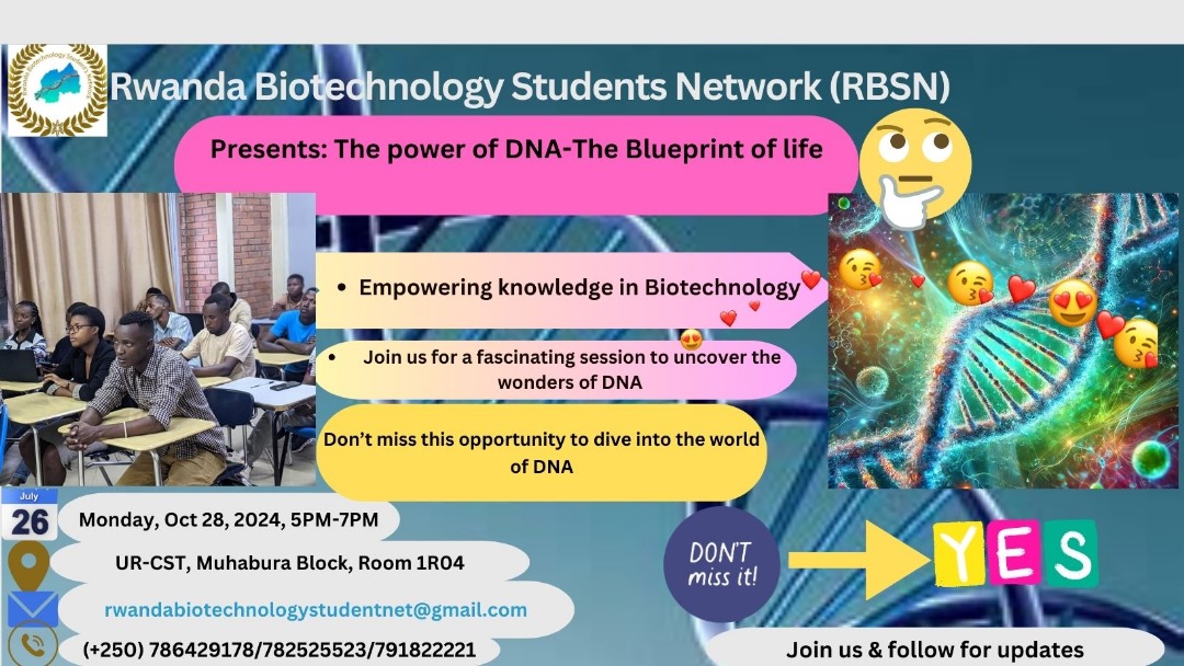 Discover the secrets of DNA with RBSN! Join us for an exciting session, 
"The power of DNA - The blueprint of Life" 🧬

Don’t miss out on this journey into biotechnology#Biotech #DNA #RBSN #Science