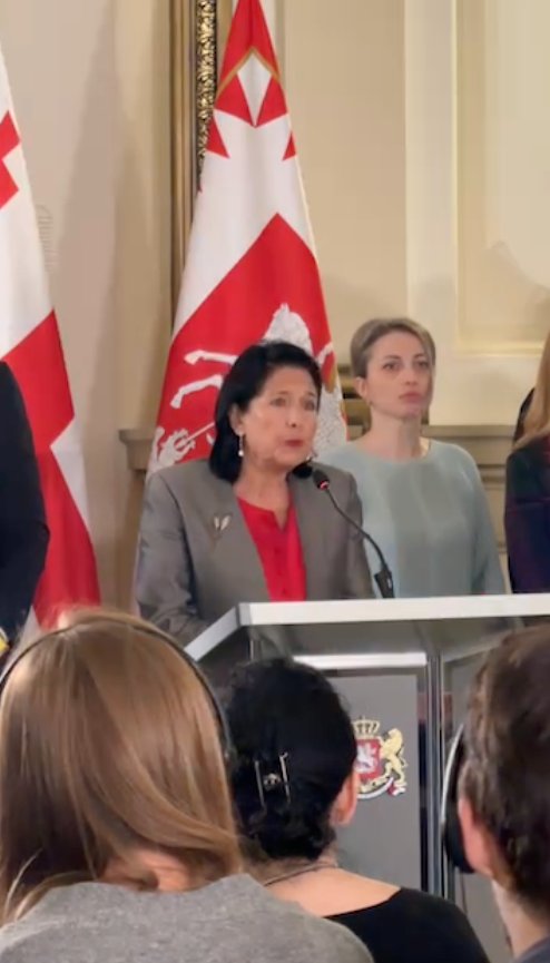 HAPPENING NOW <a href="/Zourabichvili_S/">Salome Zourabichvili</a> is live

"We were a victim of a Russian special operation. They (GD) took away elections from us, (in Georgia) Russian elections took place. " 

*will drop quotes below 

#GeVote2024