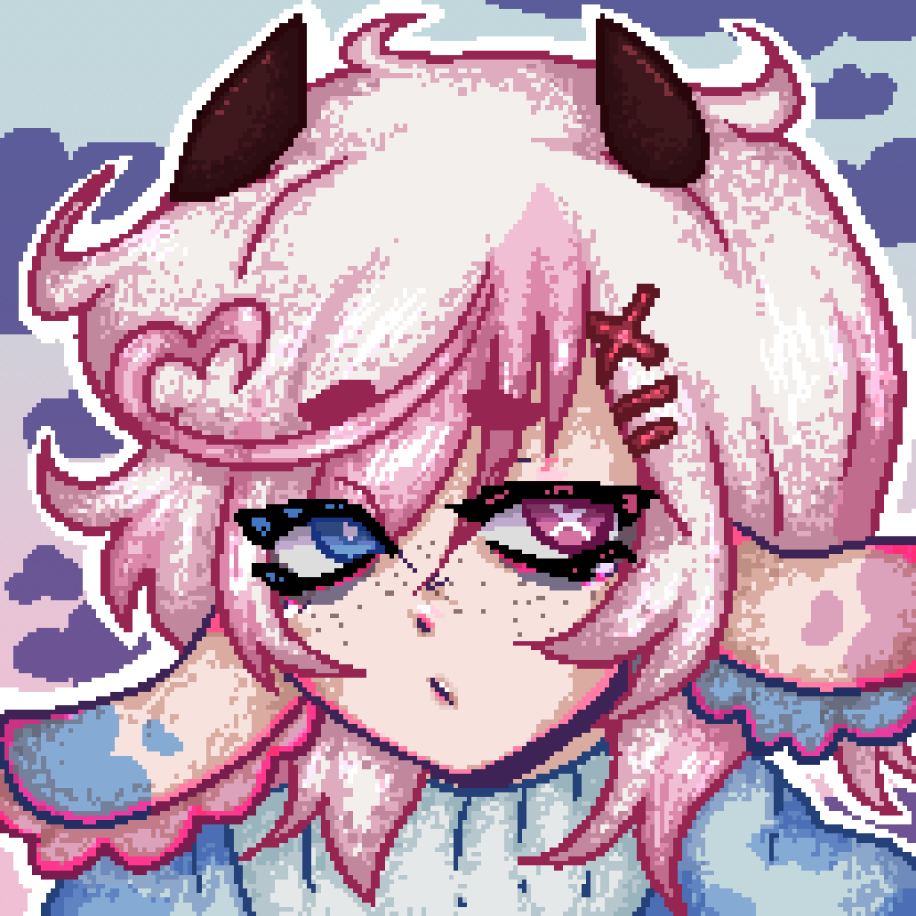 Pixel icon for... myself lmao <a href="/MooMooMuesli/">Muesli 🥞🐮</a> #mueslismooseum #vtuber #Vtuberart