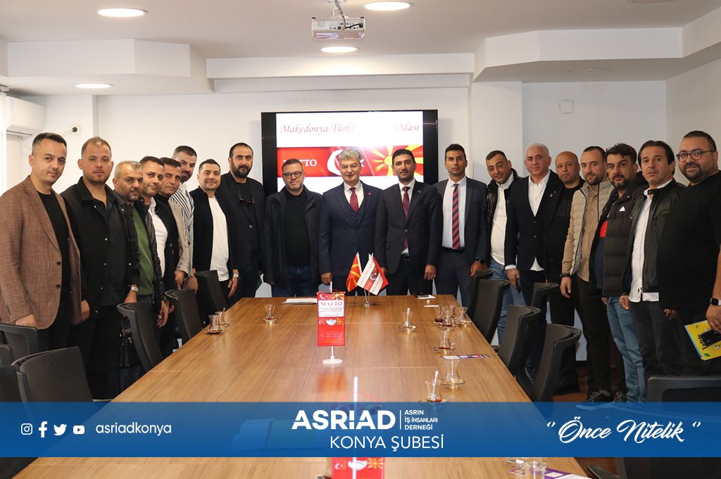 Asriad Konya Şubesi Başkanı Sayın Abdullah KARABAĞ ve Yönetim Kurulu Üyeleri İle Gerçekleştirmiş Olduğu Balkan Turunda 21.10.2024 Makedonya Ticari Müşavirlik ve Makendonya Türkiye Ticaret Odası ziyaretlerinde bulundu. Misafirperverliklerinden dolayı teşekkür ederizç.

#türkiye