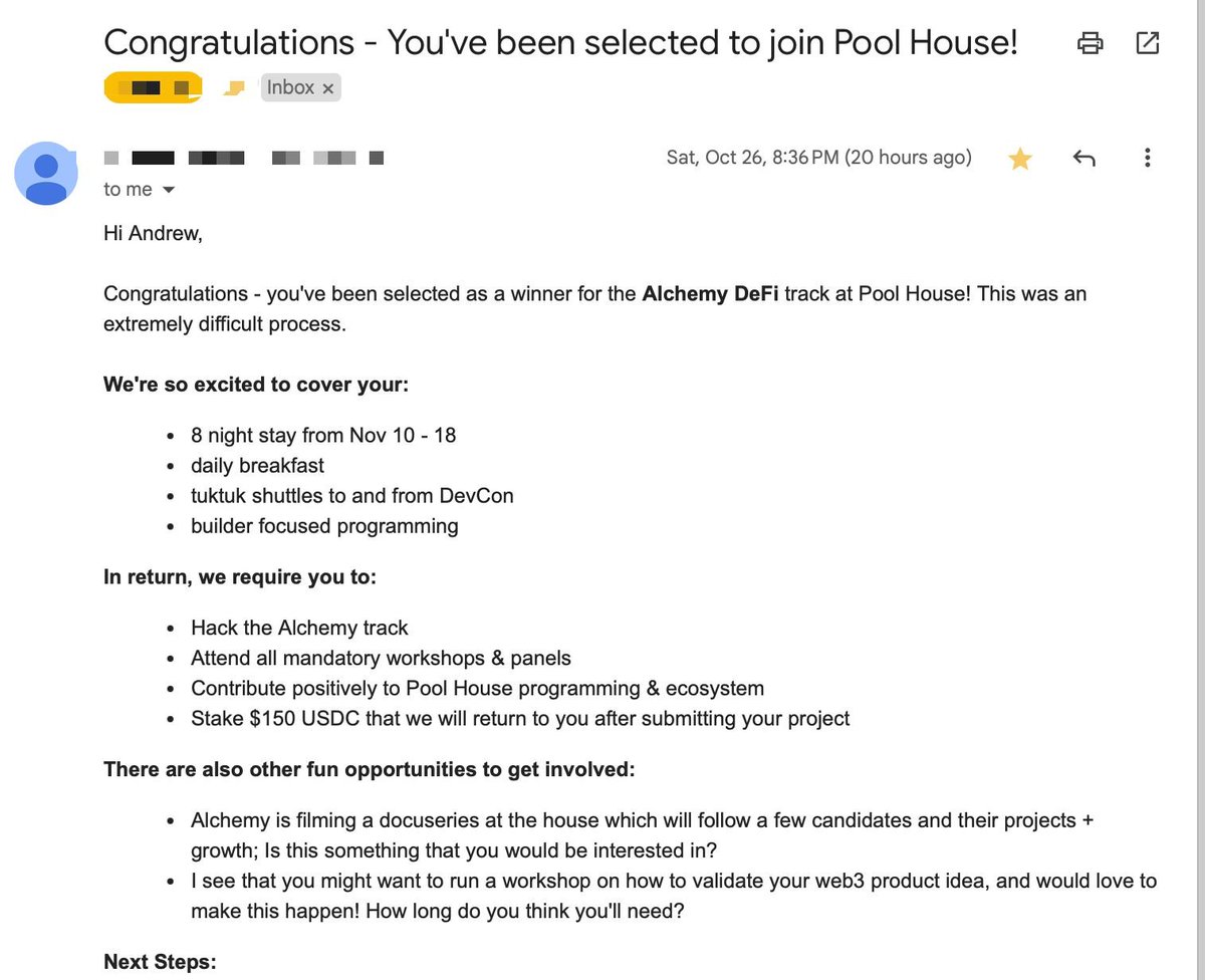 letandrewcook's tweet image. I just got invited to the pool house for #Devcon24 🙃🙃 I can&apos;t keep calm !!!

Se y&apos;all IRL in Bangkok frens