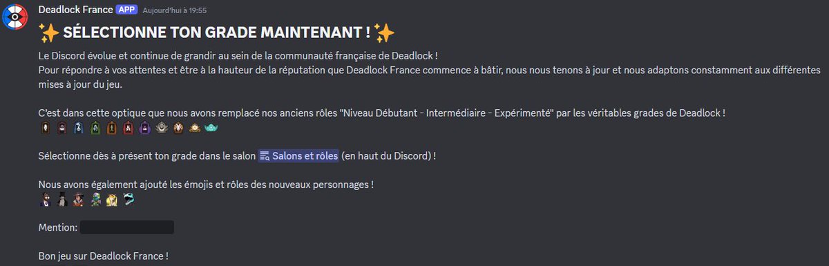 DeadlockFR's tweet photo. 🎉 LES GRADES SONT MAINTENANT DISPONIBLES ET ACCESSIBLES SUR DISCORD ! 🎉

(Système encore manuel, mais l'automatisation arrive bientôt, on l'espère !)

Rejoins vite Deadlock France ! 🔁 https://t.co/ZlzQPJmAHa
