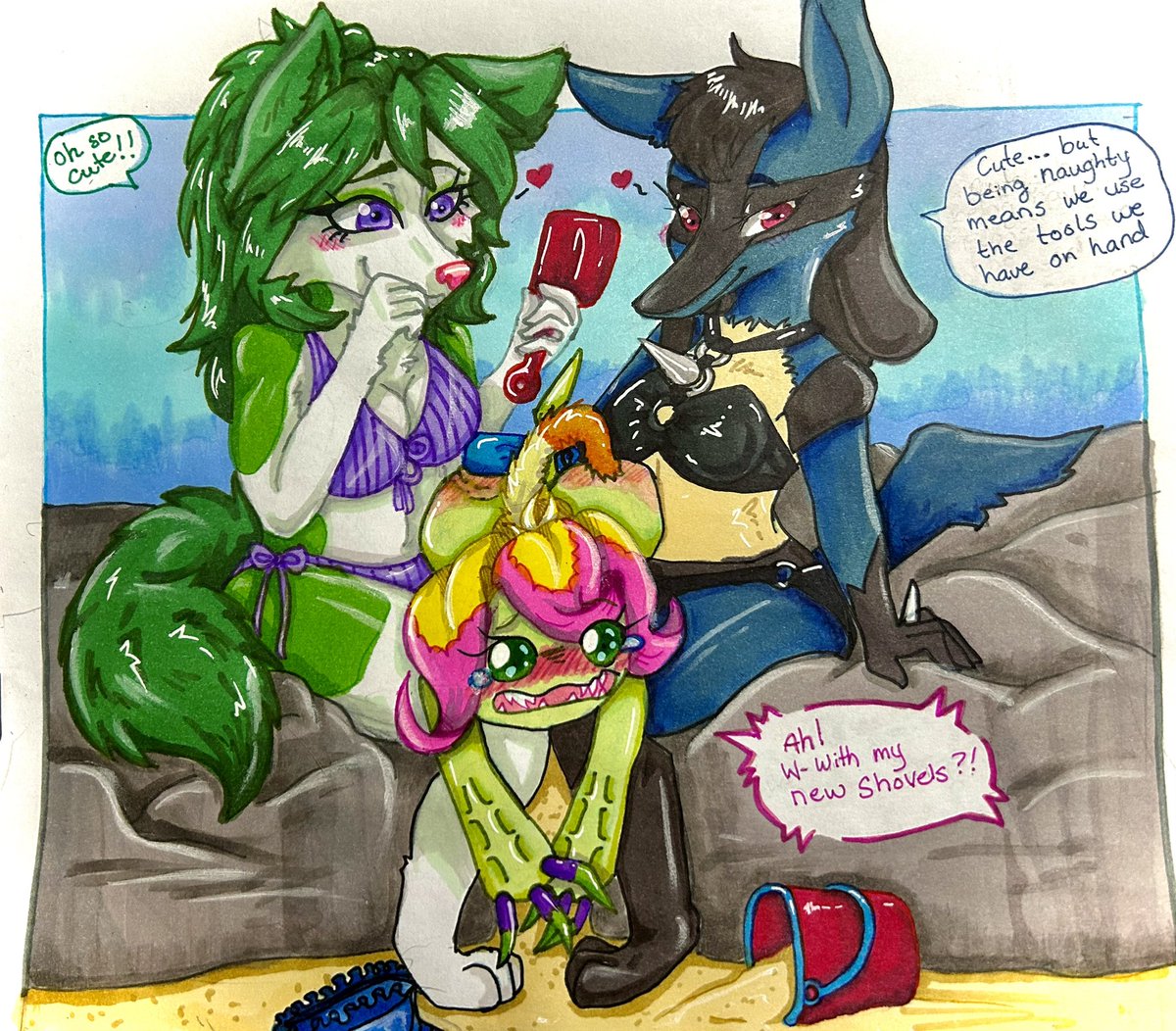 MaplesArtCorner's tweet photo. Commission! 🔞 NSFW: contains spanking and sexy girls! All over 18!!

(Not my characters) https://t.co/J5aMuqov0L