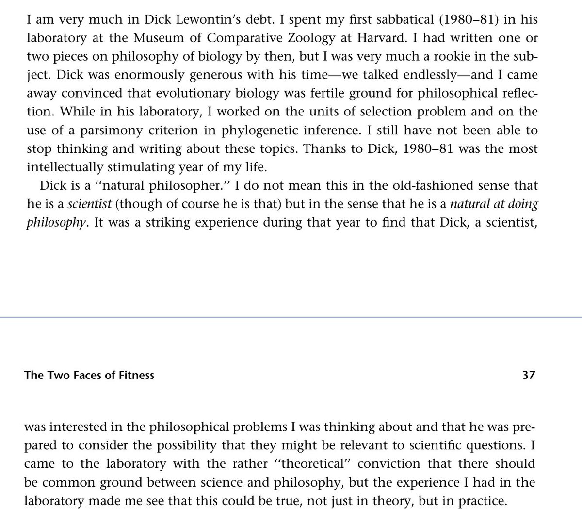 Elliott Sober on the importance of Richard Lewontin.