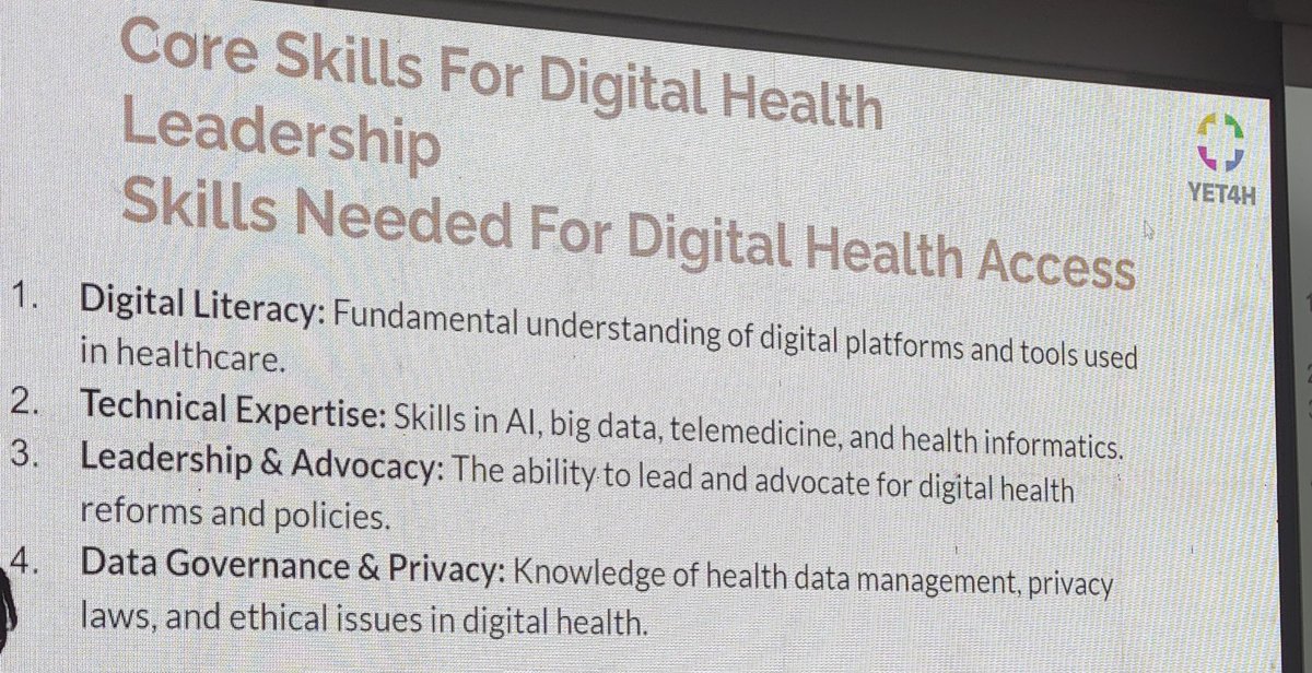 Farhan Yusuf (@faryus88) on Twitter photo Some ideas around core skills needed by the #youth for digital #health leadership & access. Can you think of others? Do share with us!
#AYiDHN #ConnectedForImpact #AHTS2024
<a href="/AfricaCDC/">Africa CDC</a> <a href="/AfricaHTSummit/">Africa HealthTech Summit - AHTS25</a> <a href="/aicommunitytz/">Tanzania AI Community</a> <a href="/yet4uhc/">Young Experts: Tech for Health (YET4H)</a> <a href="/DIGIhealthAf/">Digital Health Africa</a> <a href="/DTH_Lab/">Digital Transformations for Health Lab</a> Some ideas around core skills needed by the #youth for digital #health leadership & access. Can you think of others? Do share with us!
#AYiDHN #ConnectedForImpact #AHTS2024
<a href="/AfricaCDC/">Africa CDC</a> <a href="/AfricaHTSummit/">Africa HealthTech Summit - AHTS25</a> <a href="/aicommunitytz/">Tanzania AI Community</a> <a href="/yet4uhc/">Young Experts: Tech for Health (YET4H)</a> <a href="/DIGIhealthAf/">Digital Health Africa</a> <a href="/DTH_Lab/">Digital Transformations for Health Lab</a>