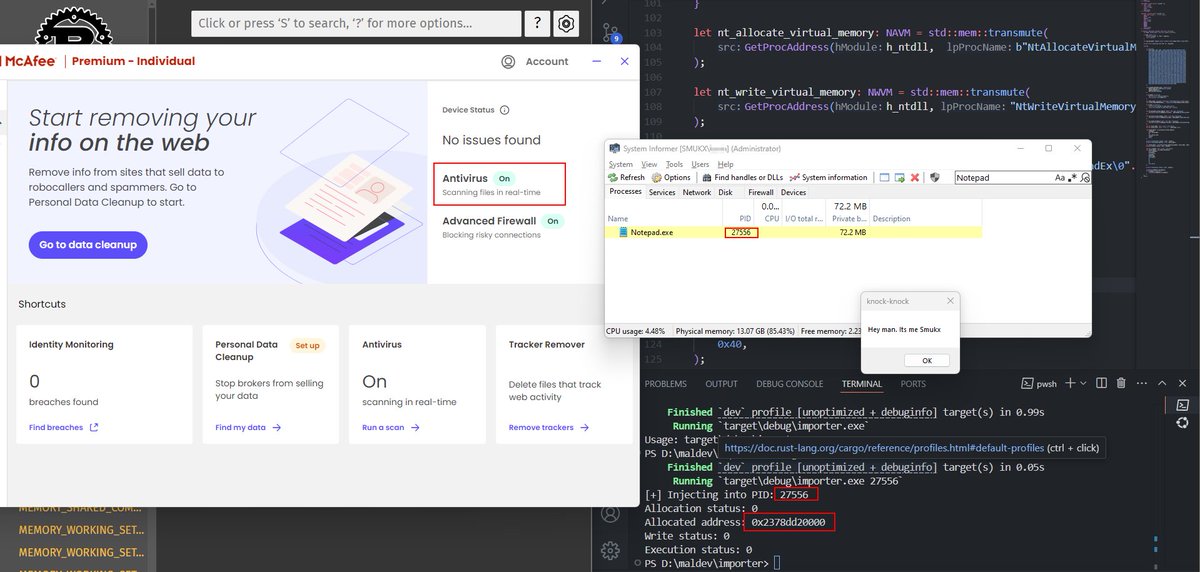 5mukx's tweet image. Done Testing ! now its time for the main one ! 

x.com/5mukx/status/1…

#maldev #pwn #syscalls #redteam