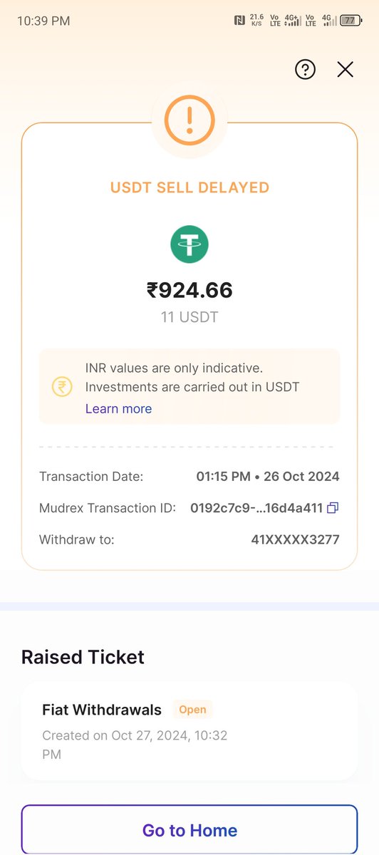 AkashSharm99417's tweet photo. @officialmudrex Hey @MudrexHelp it's have been more then 24 hrs but money didn't credited to my bank account please help me I need urgent money my ticket no is -128052 https://t.co/KWlYCVhiPG