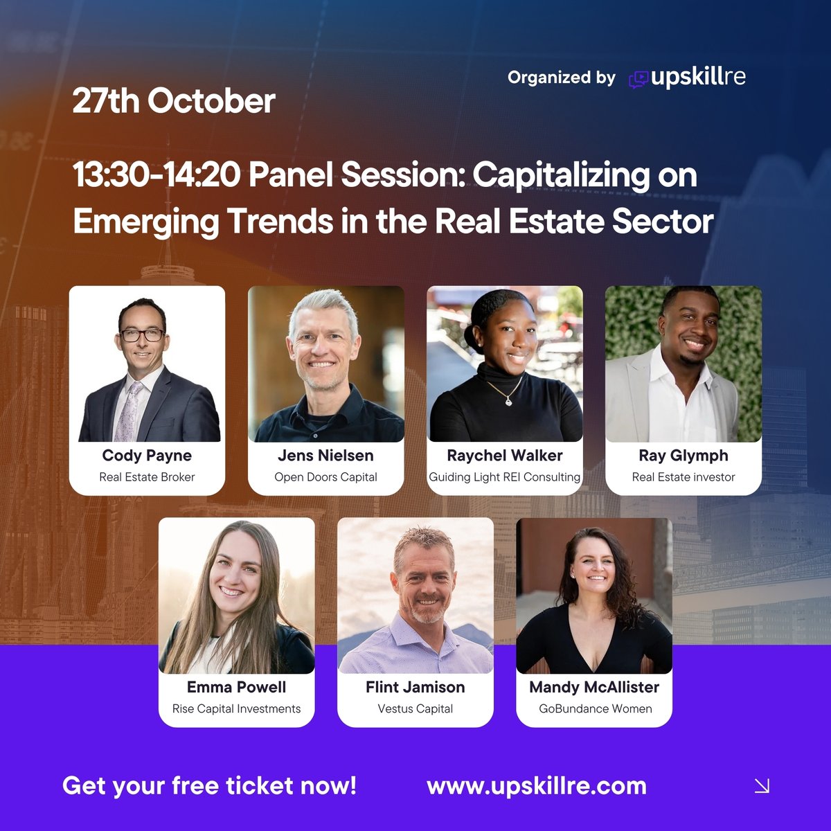 upskillre's tweet photo. 💻 NEXT SESSION - WATCH LIVE NOW: Panel Session: ''Capitalizing on Emerging Trends in the Real Estate Sector'' - Watch for free: https://t.co/D2GzvwzzDQ https://t.co/Y0uinIVyx1