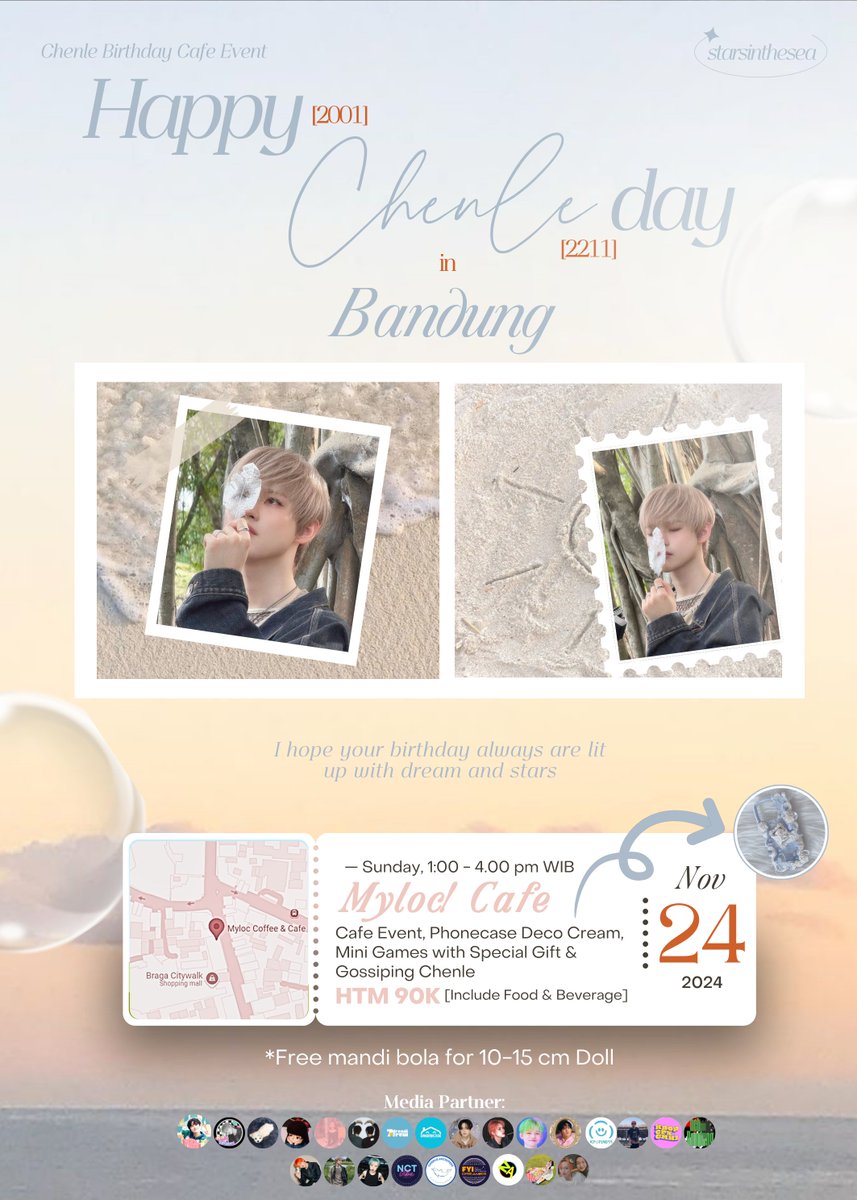 starsinthesea_'s tweet photo. The wait is finally over!

𓇼 Chenle's Birthday Cafe Event in Bandung 𓇼

Registration : https://t.co/odBufRbSX2

(Link will be open at 29 Oct 2024, 16.00 WIB)

Let's sail into the 23rd with Chenle &amp; celebrate our star's day!

#SailTheSeaInto23rd #CHENLE https://t.co/1RJCwtK5bK