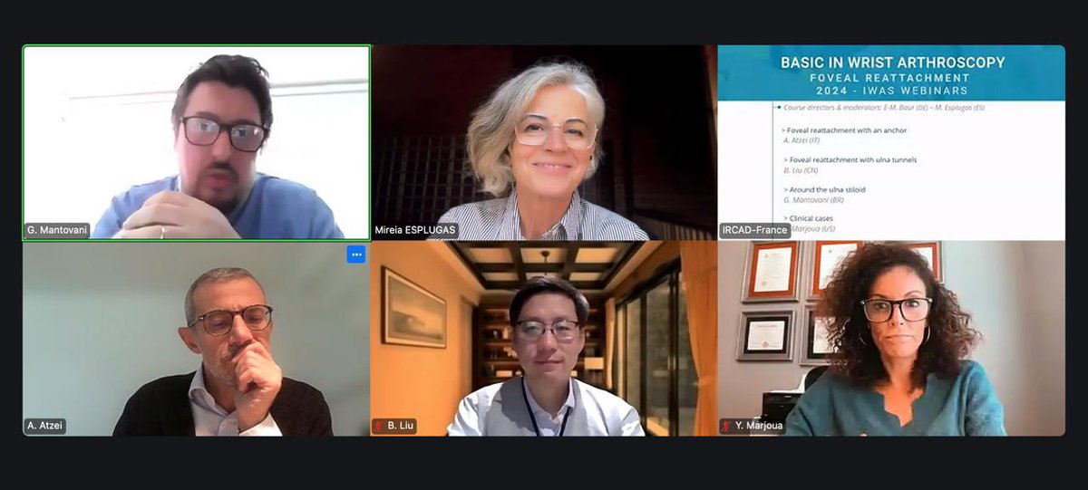 Did you catch the TFCC foveal reattachment webinar? A world of learning from 🇮🇹 🇨🇳 🇧🇷 🇺🇸 !