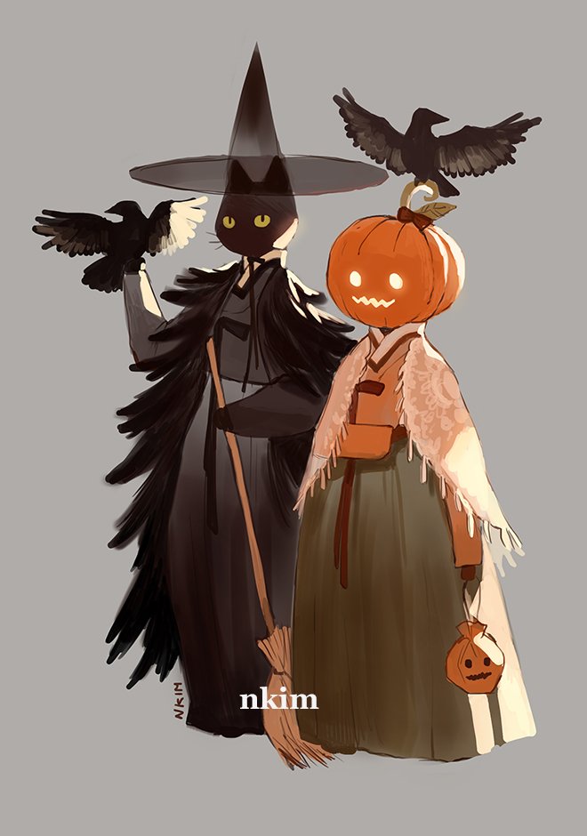 Pumpkin Witch and Cat Witch 02.