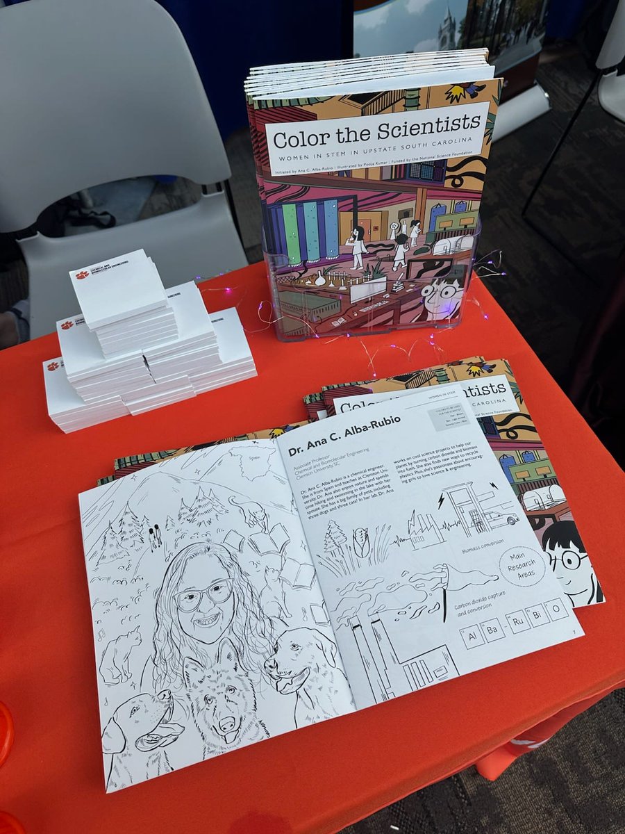 Are you attending #AIChE24 this year? I am not, but <a href="/Clemson_ChBE/">Clemson Chemical & Biomolecular Engineering</a> brought some copies of our "Women in STEM in Upstate SC" coloring book. Thanks, Alex! Stop by the Annual Student Conference Recruitment Fair (today, 10/27, 9 AM-4 PM) to grab one! 🤗